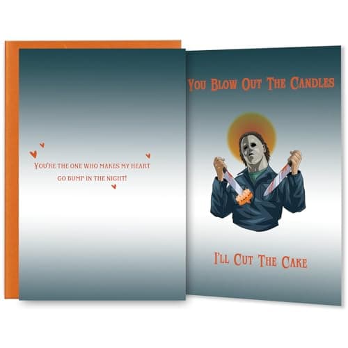 Michael Myers Birthday Card, Horror Movies Killer Bday Card for Men Women, Creepy Halloween Birthday Gfits, Mike Myers Birthday Decorations