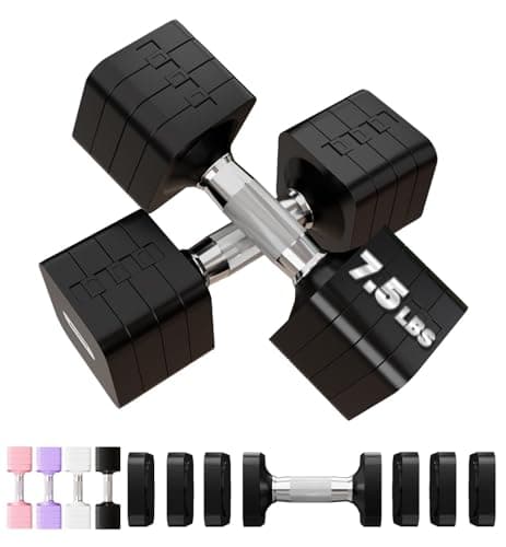 15LBS Adjustable Dumbbells Sets, 4 in 1 Free Weight Dumbbell Sets for Women Men Hand Weight Set Adjust Dumbbells Weights Set for Home Gym Exercise Workout Strength Training Equipments, Black