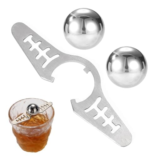 2pcs Espresso Cooling Iced Ball, Stainless Steel Coffee Frozen Chiller Reusable Cooler Coffee Cooling Ice Chilling Metal Ball with Stand Non-Dilution Espresso Chiller Accessories for Home Cafe Bar