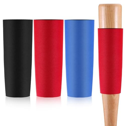 Simgoing 3 Pcs Baseball Bat Protector Sleeve 9'' Long Fits 2.25" to 2.75" Bat, Key Areas Hittable Training Sleeve Stretchable Protector, Baseball Softball Accessories for Youth Adults(Solid Color)