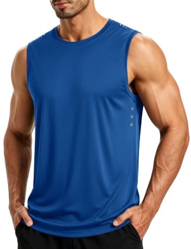 MAGCOMSEN Mens Tank Top Sleeveless Dry Fit Workout Gym Muscle Active Shirts