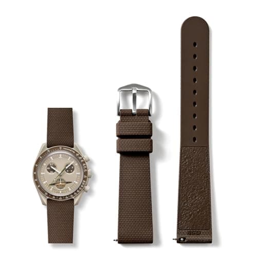 LDDAL Watch Bands for Moonswatch Watch,Silicone Quick Release Watch Strap Compatible with Omega X Swatch Moonswatch Speedmaster 20mm Men Women Watch Band Replacement (brown)