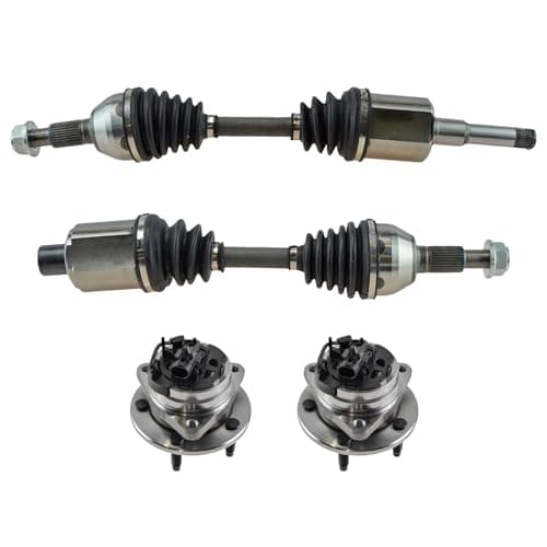 TRQ Front CV Axle Assemblies Front Wheel Hub Bearing Assemblies 4 Piece Compatible with 2009-2012 Chevrolet Malibu 2009-2010 Pontiac G6 2009 Saturn Aura