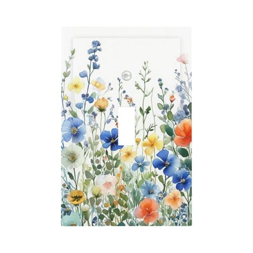 Huzdzhy Single Toggle Switch Plate Colorful Small Flower Print