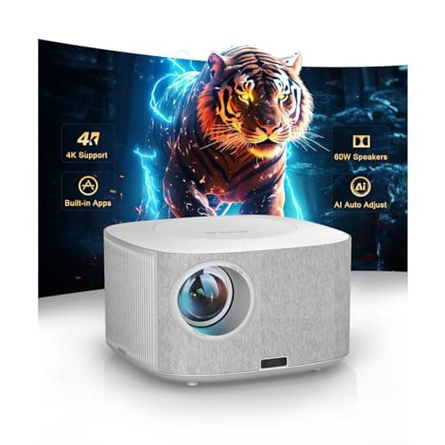 ONOAYO Outdoor-Projector-4K with 60W Dolby Audio and Official Apps, White