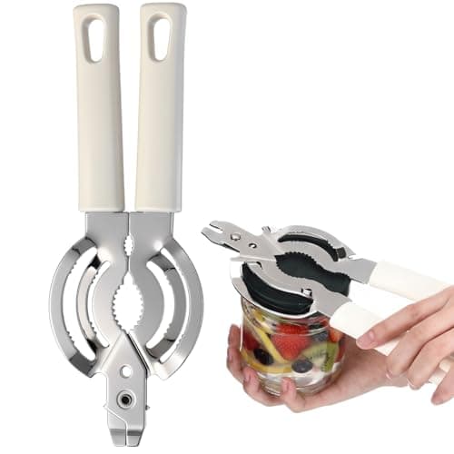 Lanties Universal Can & Jar Opener – Easy Twist Bottle Opener for Small & Large Lids, Jar Openers Top Rated for Seniors Effortless Grip for Weak Hands & Seniors, White