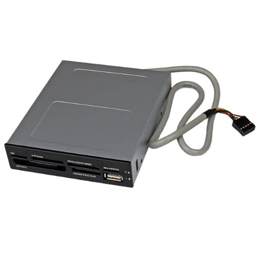 StarTech.com 3.5in Front Bay 22-in-1 USB 2.0 Internal Multi Media Memory Card Reader with Simultaneous Access - CF/SD/MMC/MS/xD - Black , TAA (35FCREADBK3)