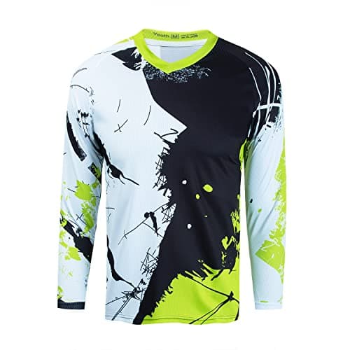 Kids Element Racewear powersports Jerseys Cycling MTB Bicycle Mountain Bike Jersey Shirt for Child 4-12Y Girl boy Green L
