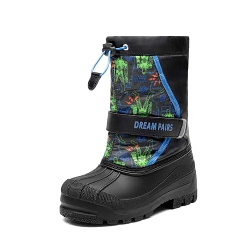 DREAM PAIRS Boys & Girls Mid Calf Water-Resistant Winter Snow Boots for Toddler/Little/Big Kid,Size 6 Toddler,Blue/Black,KAMICK
