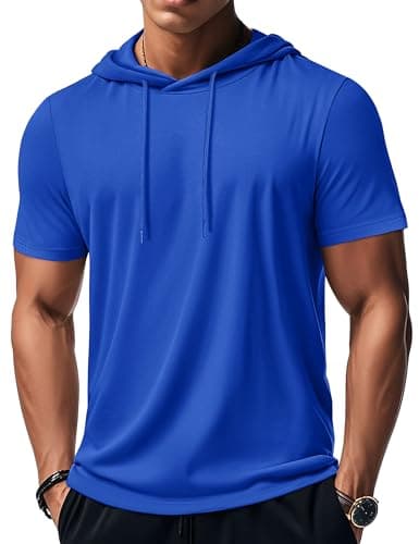 MAGCOMSEN Workout Shirts for Men Short Sleeve Hoodie Sweatshirt Gym Athletic Lightweight Pullover Summer Cotton T Shirt