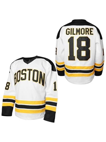 Happy Gilmore #18 Sandler 1996 Movie Ice Hockey Jersey Stitched Men Movie Hockey Jersey Men Black S-3XL (18 White,XX-Large)