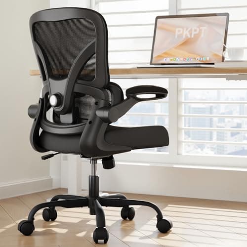 PKPT Mesh Office Chair, 330LBS Ergonomic Comfy Desk Chair with Adjustable Lumbar Support, Executive Computer Chairs for Home Office, Black