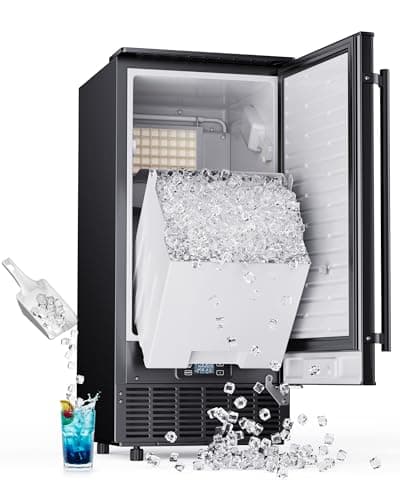 ICEVIVAL Commercial Under Counter Ice Maker with Drain Pump, Produces 80 lbs Ice Daily, Built-in or Freestanding Ice Machine with 25 lbs Storage, Self-Cleaning, Ideal for Home, Bars & Cafés