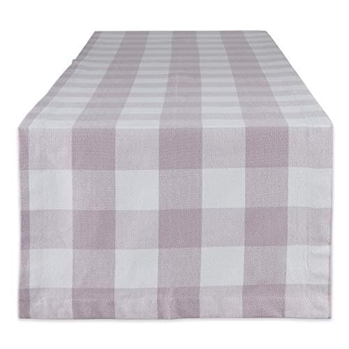 DII Buffalo Check Collection, Classic Farmhouse Table Runner, 14x108, Dusty Lilac