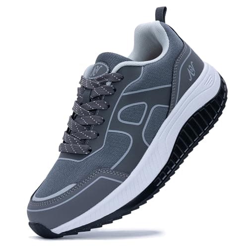 ZF ZEFUHER Women's Walking Shoes with Arch Support Orthotic Plantar Fasciitis Sneakers Tennis Running Shoes Grey