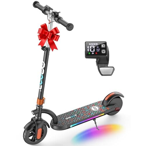 Gyroor H40 Kids Electric Scooter 180W 10MPH LED Lights Ages 6-12 Orange