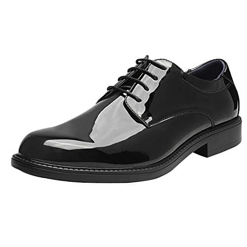 Bruno Marc Men's Dress Oxford Shoes Classic Lace Up Formal Shoes,Size 7.5W,Black-Pat,DOWNINGWIDE-02