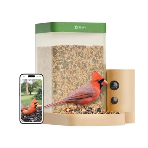 Birdfy Smart Bird Feeder Camera Slow Motion Dual Night Vision 132-Days Battery 99% AI Recognition IP66 Waterproof for Bird Watcher 1.3L Capacity (AI by Subscription)