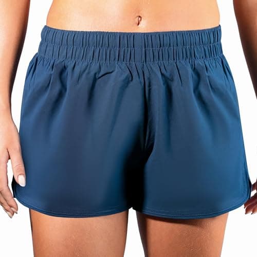 Kanu Surf Women's Stretch UPF 50+ Active Swim and Workout Boardshort, Lori Solid Blue, Large