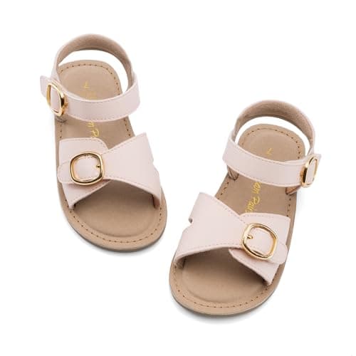 DREAM PAIRS Girls Sandals Fashion Sandal with Adjustable Straps Open-Toe Comfortable Summer Shoes for Toddler Little Kid,Size 4 Toddler,Pink,SKFS26001K