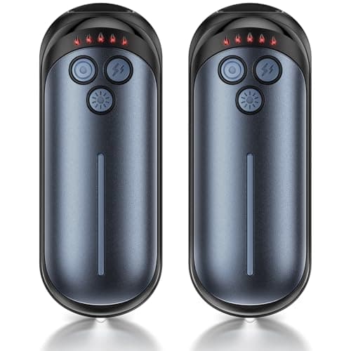 DeeKom Rechargeable Hand Warmers 2 Pack, 6000mAh Electric Hand Warmer Rechargeable, 2 in 1 Portable Hand Warmers with AI Smart Chips, Outdoor, Hunting, Camping for Family for Christmas
