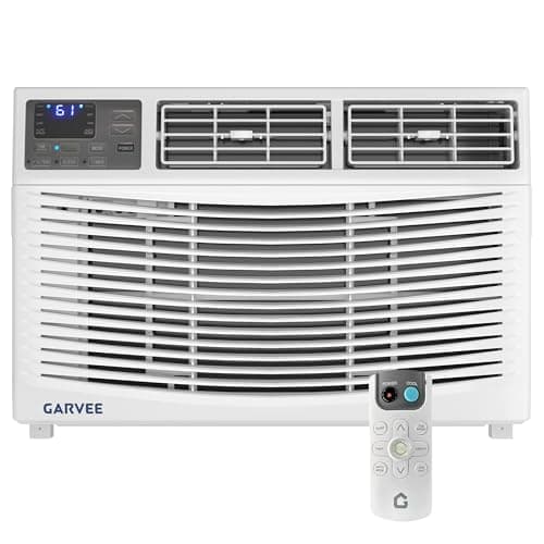 Garvee 8000 BTU Window Air Conditioner Unit with Remote Control, Cools Rooms Up to 350 Sq ft, 3 Cooling & Fan Speeds Quiet Operation, Digital Display, Easy Install Kit, for Bedroom, Office