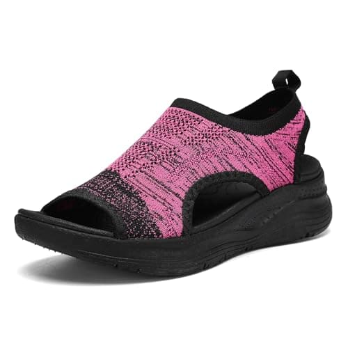 YESWIN Women Walking Sandals Arch Support Orthotic Comfortable Plantar Fasciitis Non-slip Casual Open Toe Sport Sandals for Athletic Summer Beach