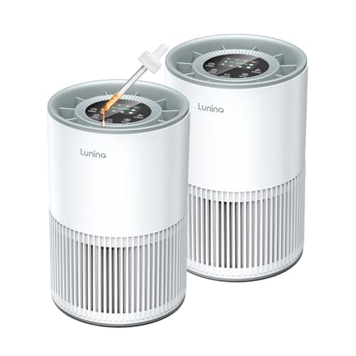 2 Pack Air Purifiers for Home Large Room up to 1200ft², LUNINO Air Purifier for Bedroom with H13 HEPA Washable Filter, Aromatherapy, Air Quality Sensor, Sleep Mode for Smoke, Dust, Pet Dander, Odor