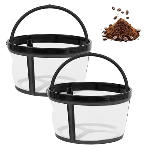 2pcs Reusable Coffee Filters, 4-5 Cup Nylon Mesh Filter Basket with Handle Compatible with Mr. Coffee Machine Maker Pots Accessories Part