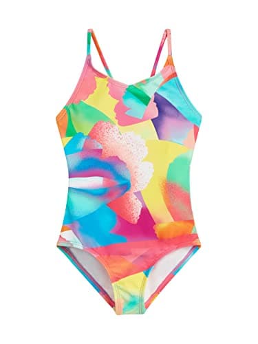 Kanu Surf Girls' Hurricane Beach Sport UPF 50+ 1-Piece Swimsuit, Isabel Multi,6X