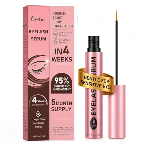Lash Serum for Eyelash Growth: Premium Eyelash Growth Serum with Advanced Formula to Boost Longer Fuller and Thicker Lashes and Eyebrows - Gentle & Vegan for Sensitive Eyes