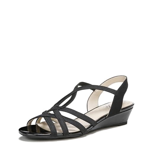 LifeStride Women's Yaya Sandal Black Fabric 7 W