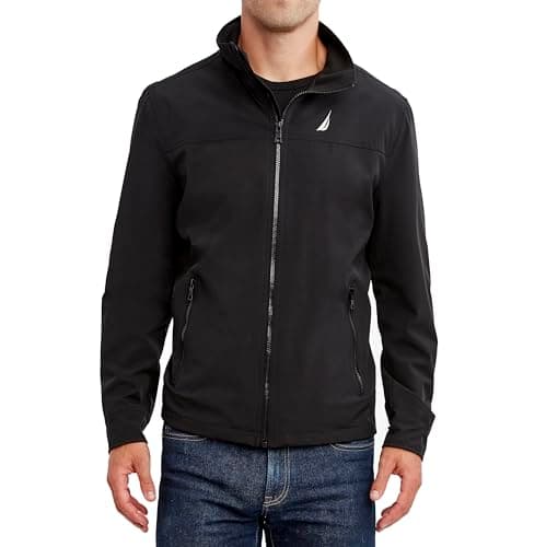 Nautica Men's Golf Jacket – Casual Wear Windbreaker Jacket, Regular, Big & Tall Sizes, Black, Large