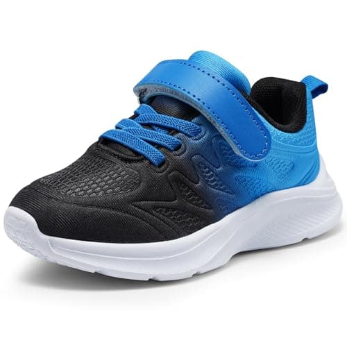 Harvest Land Girls Sneakers Toddler Kids Slip on Glitter Lightweight Running Tennis Athletic Sports Outdoor Shoes Gradient Blue/Black, US9