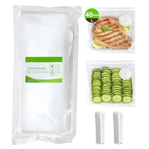 Jexqizy Vacuum Sealer for Food,40 Reusable Vacuum Sealer Bag for Food, Large Vacuum Storage Bags for Meal Prep, Food Storage, Compatible With Many Vacuum Sealers