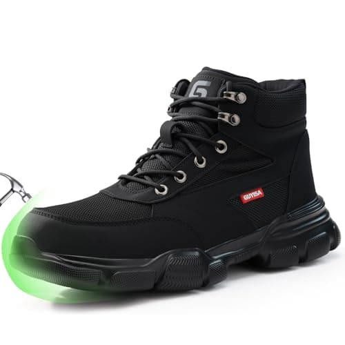 Dumsiyin Light Steel Toe Boots for Men Comfortable Work Boots for Warehouse