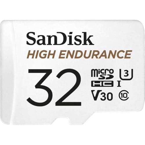 SANDISK 32GB High Endurance Video microSDHC Card with Adapter for dash cam and home monitoring systems - C10, U3, V30, 4K UHD, Micro SD Card - SDSQQNR-032G-GN6IA