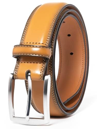 Fashion Men Belt, Men's 32MM Casual Belt with Pin Buckle (44, Tan)”