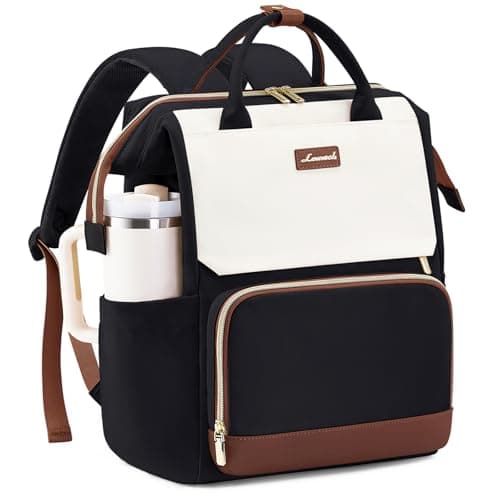 LOVEVOOK Laptop Backpack for Women with Giant Tumbler Holder Pocket, 15.6 inch Travel Work Backpack Purse for Nurse Teacher, Waterproof School Bag College Bookbag Cute Casual Daypack for Girls
