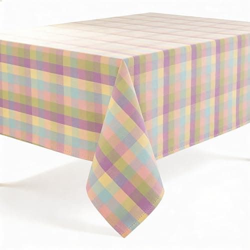 Urban Villa Easter Tablecloth Buffalo Check Table Cloth Tabletop Cover Kitchen Dining Tablecloth 100% Cotton Great Parties Wedding Holiday Dinner Easter Rectangle 60X102 Inches 8-10 Seats Table Cloth