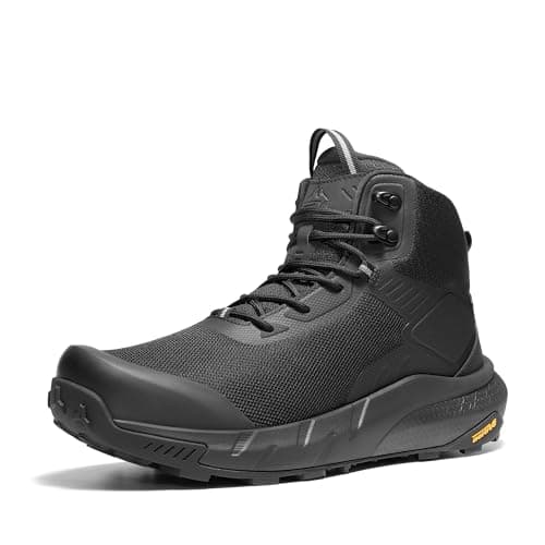 NORTIV 8 Men's Waterproof Military Tactical Work Boots Leather Motorcycle Combat Lightweight Non-Slip Hiking Boots for Men VaporGuard,Size 7,Black,SNMT246M