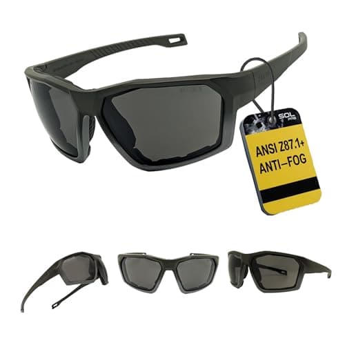 SOL PRO Anti-Fog Motorcycle Riding Glasses, Safety Eye Protection, Dual-color frame, Wrap Around, Foam Padding, Dustproof Windproof, Hunting, Hiking, Driving, For Men Women