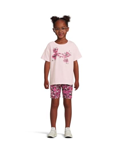 Under Armour Women's Printed Bike Shorts Set (Little Kid) Prime Pink 4