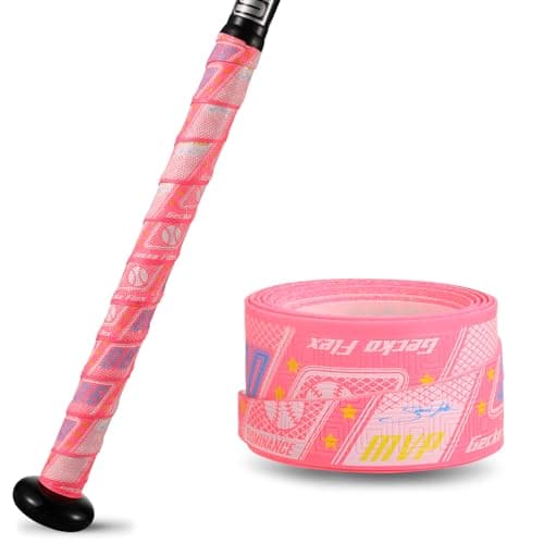 1.1mm Bat Grip Tape, Greek Key Double-Stamping Textured, Baseball & Softball Bat Tape for All-Weather Performance, Non-Slip, Precut for Easy Install
