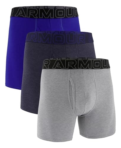 Under Armour Mens Performance Cotton - Solid 6 In 3 Pack Midnight Navy Medium