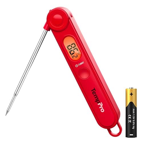 TempPro TP03B Digital Meat Thermometer for Cooking, Instant Read Thermometer with Backlight, Kitchen Food Thermometer for Grill Smoker BBQ Oil Deep Fry Candy Bread Coffee (Previously ThermoPro)
