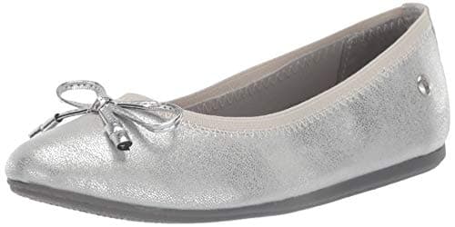 Hush Puppies girls Josie Ballet Flat, Silver, 5.5 Wide Big Kid US