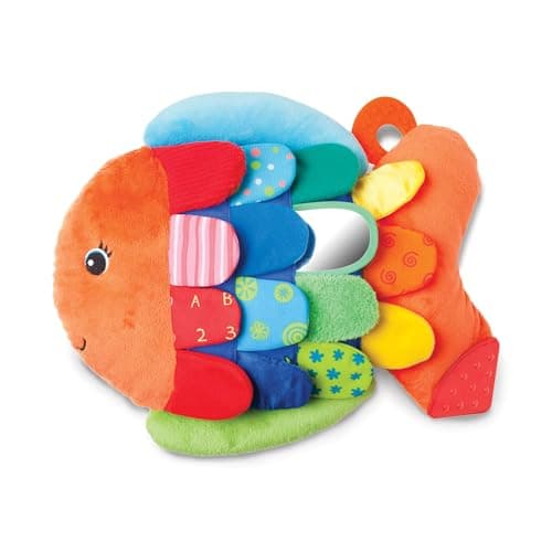 Melissa & Doug K’s Kids, Flip Fish Stuffed Animal, Soft Baby Book, Multi-Textured Squeaking & Crinkling Infant Sensory Toys for Babies with Baby Mirror, Tummy Time Toys for Infants Ages 0–9 Months