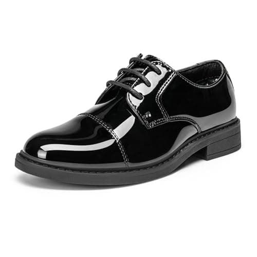 Bruno Marc Boy’s Dress Oxford Formal Shoes,Size 11 Little Kid,Black-Pat,SBOX211K
