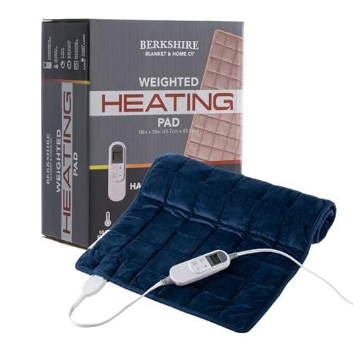 Berkshire Blanket Weighted Heating Pad - 18"x33" Electric Heat Wrap with 10 Heat Settings & Auto Shut Off - Soothing Heat Wrap for Back, Neck, Shoulders, Legs, Abdomen - Machine Washable & Portable